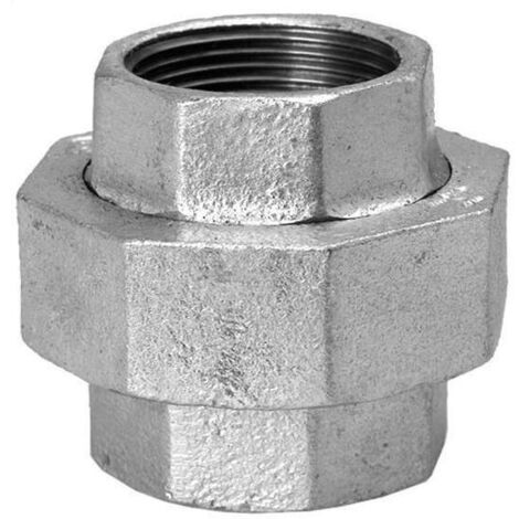 Hermann Schmidt Temperguss 330 Verschraubung 13330015 DN 15, 1/2", flach dichtend, IG/IG, verzinkt