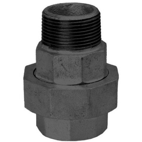 Hermann Schmidt Temperguss 331 raccord vissé 14331040 DN 40, 2000 2000 /2&quot, joint plat, IG/AG, noir