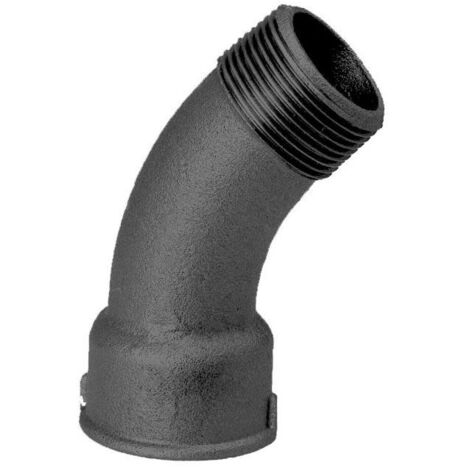Hermann Schmidt Temperguss 40 coude 14040050 DN 50, 2", 45°, IG/AG, noir