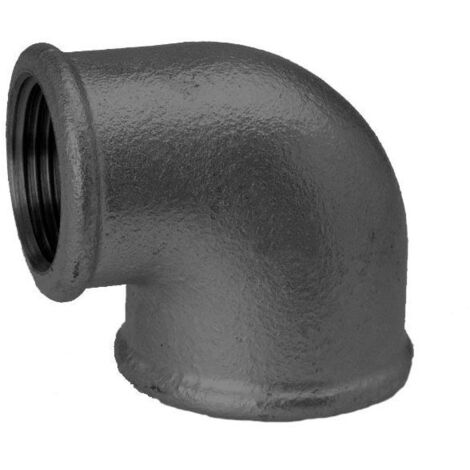 Hermann Schmidt Temperguss 90 Red-Winkel 14090327 DN 40 x 25, 1 1/2" x 1", 90Grad, IG/IG, schwarz