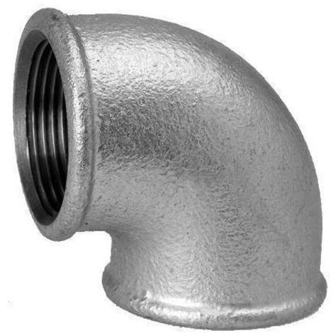 Hermann Schmidt Temperguss 90 Winkel 13090010 DN 10, 3/8", 90Grad, IG/IG, verzinkt