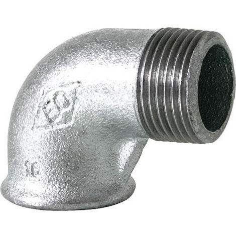 Hermann Schmidt Temperguss angle 2000 /4", 90° filetage intérieur/filetage extérieur, zingué