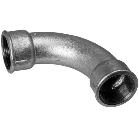 Hermann Schmidt Temperguss Bogen 3/4", 90Grad Innengewinde, lang, verzinkt