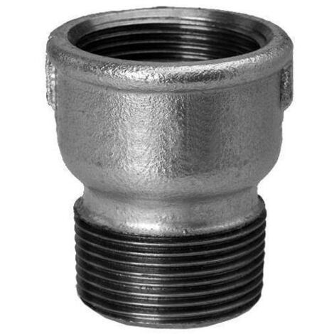 Hermann Schmidt Temperguss Muffe 3/4" x 1/2" reduziert, Innengewinde/Aussengewinde, verzinkt