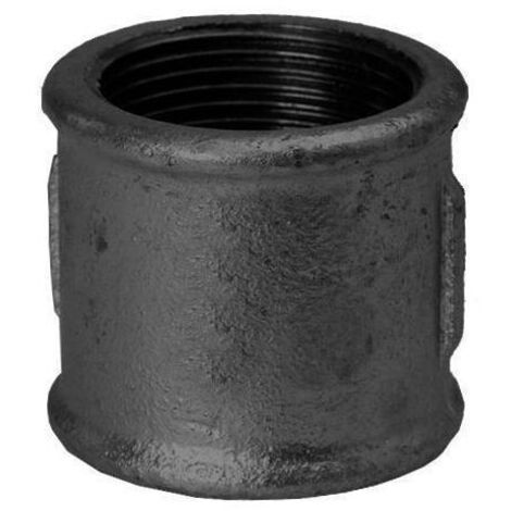 Hermann Schmidt Temperguss Muffe DN 15, 1/2" Innengewinde, schwarz
