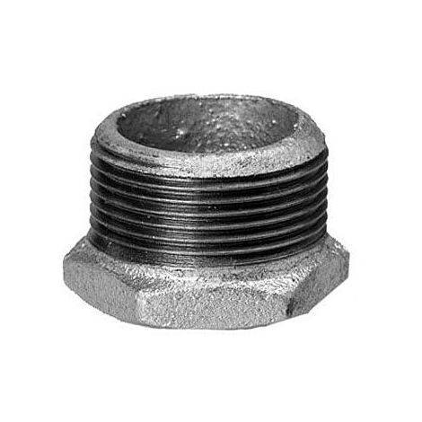 Hermann Schmidt Temperguss Reduktionsstück 13241019 DN 32 x 15, 1 1/4" x 1/2", AG/IG, verzinkt