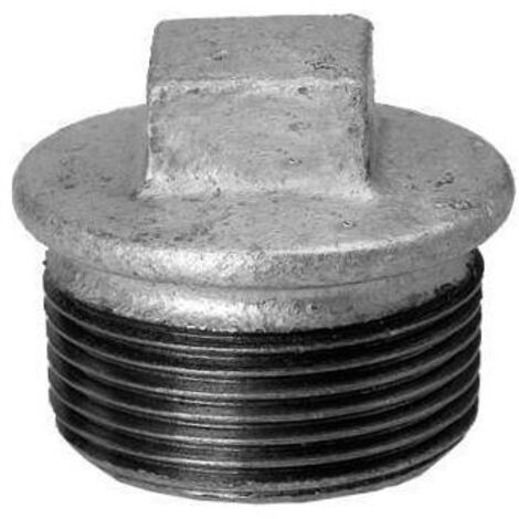 Hermann Schmidt Temperguss Stopfen DN 20, 3/4" mit Rand, verzinkt
