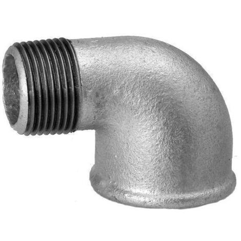 Hermann Schmidt Temperguss Winkel 3/4", 90° Innengewinde/Aussengewinde, verzinkt