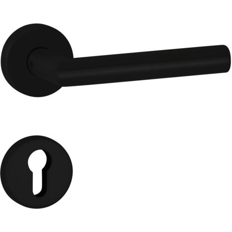 HERMAT Drückergarnitur mit Rosetten BASIC 02 1802/2036.K, Edelstahl