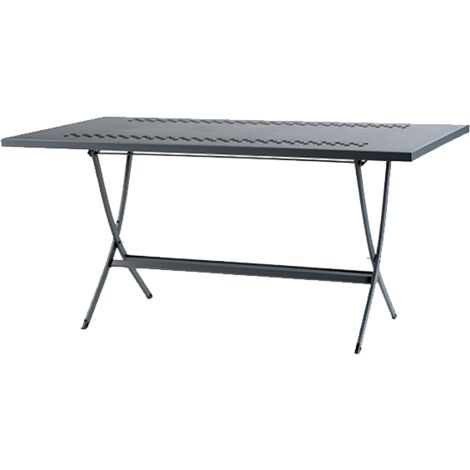 Hermes  Grigio antracite - 140x80 cm tavolo da giardino in metallo acciaio esterno bar ristorante hotel mare made in Italy