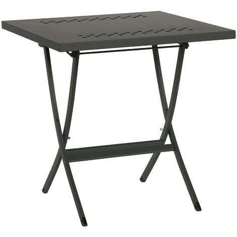 Hermes  Grigio antracite - 80x80 cm tavolo da giardino in metallo acciaio esterno bar ristorante hotel mare made in Italy