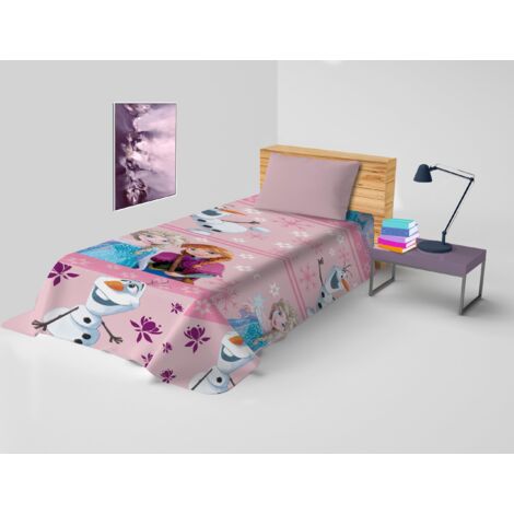 hermet Frozen, Copriletto Letto Singolo Disney, Copriletto Primaverile Non Imbottito, Copriletto Singolo Bambina, 170x270 cm, 100% cotone, Disney