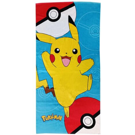 hermet Pokemon, Telo Mare Bambino, 70x140 cm, Asciugamano da Spiaggia o Piscina, Pokemon, 100% Morbido Cotone, Leggero e Pratico