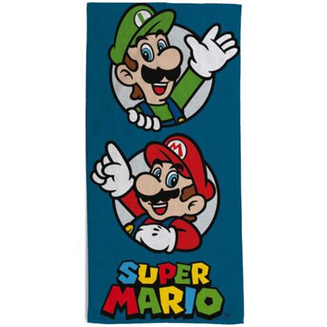 hermet Telo Mare In Spugna Super Mario, 100% Cotone, 70x140, Leggero, Asciugatura Rapida, Ufficiale