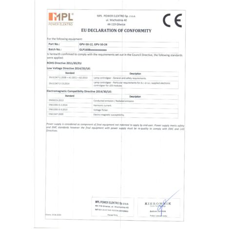 Hermetisches LED-Netzteil GPV 48W Pulse IP67 DC 24V 2A,1 GPV-50-24