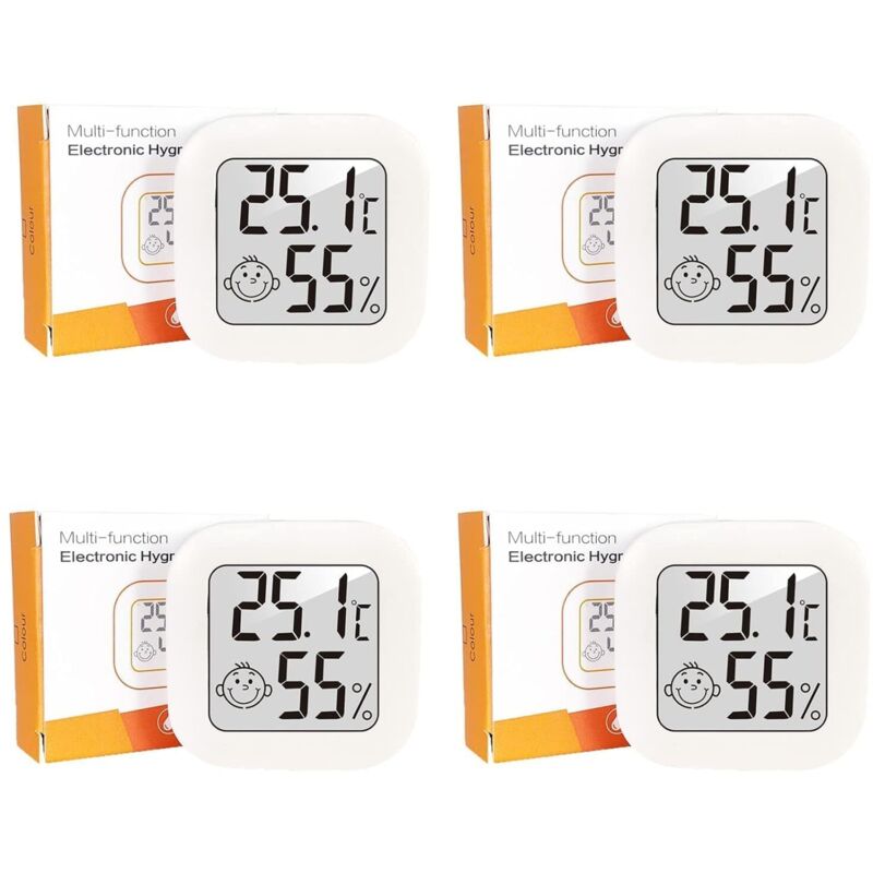 hermomètre Intérieur,Mini LCD Digital Thermometre Hygrometre Interieur, Haute Précision Petit Thermomètre d'intérieur Exterieur Mural Pour Maison,