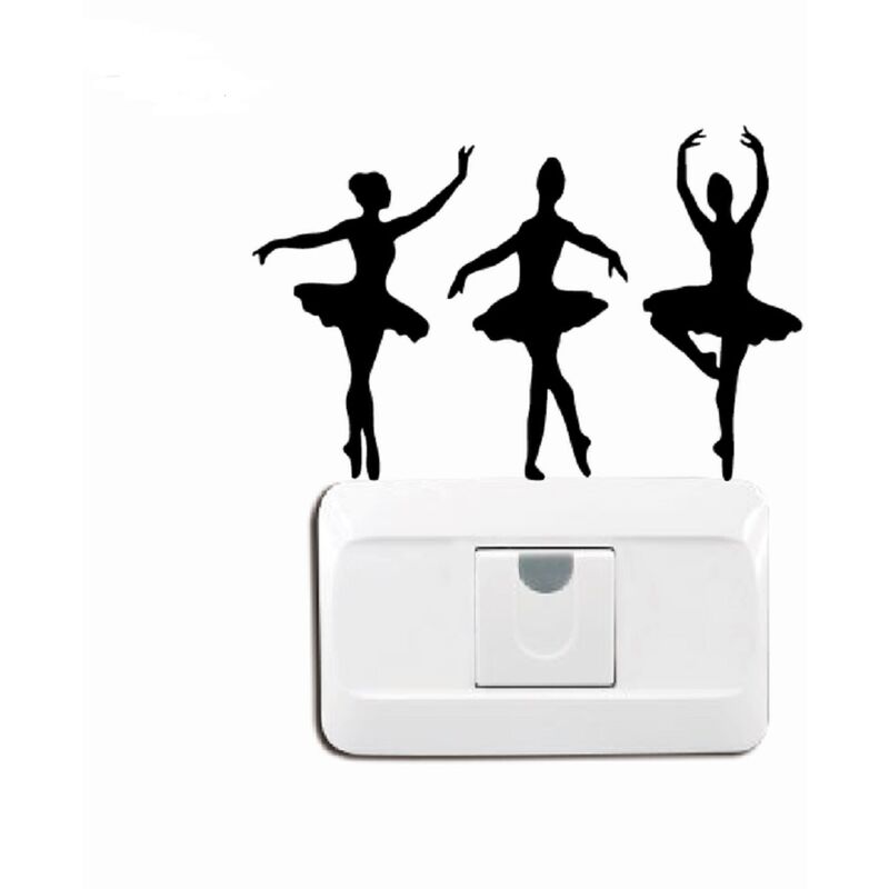 

Abcrital - Hermosa bailarina Ballet Dancing moda vinilo pared pegatina interruptor de luz