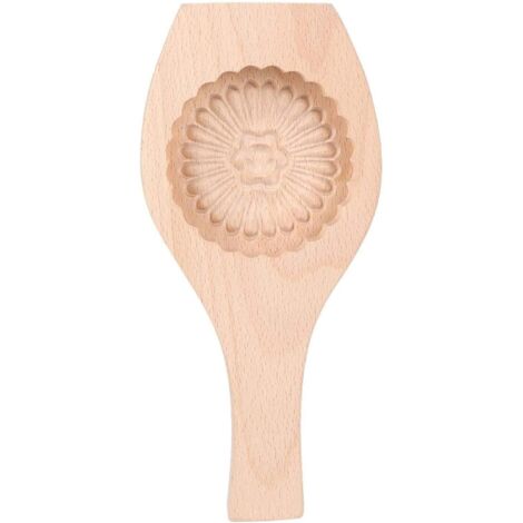 Hermoso molde para pasteles de luna con diseño floral, hecho a mano en madera, ideal para magdalenas, pasteles de luna, galletas, chocolate y tarta de calabaza (n.° 7 estéreo monomodo).
