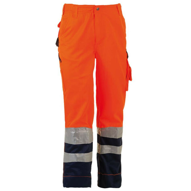 Hi-Vis Olympus Trousers - Orange/Navy 39/40'' - High Visibility - Herock