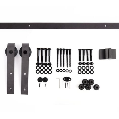 HOMCOM Herrajes Puerta Corredera 200 cm Kit de Acero al Carbono Accesorios  para 2 Puertas Deslizantes de Madera de 100 cm de Ancho Baño Domitorio  Cocina - Conforama