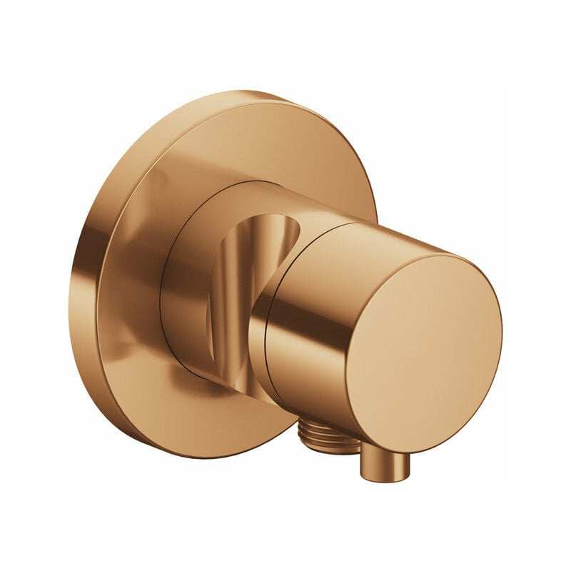 

Herraje Keuco IXMO 59541, válvula de cierre con conexión de manguera y soporte de ducha oculto, roseta redonda, mango IXMO Comfort, color: bronce