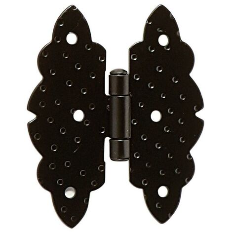 HERRAJE RUSTICO bisagra mariposa 80-70 martilleada negra , 0