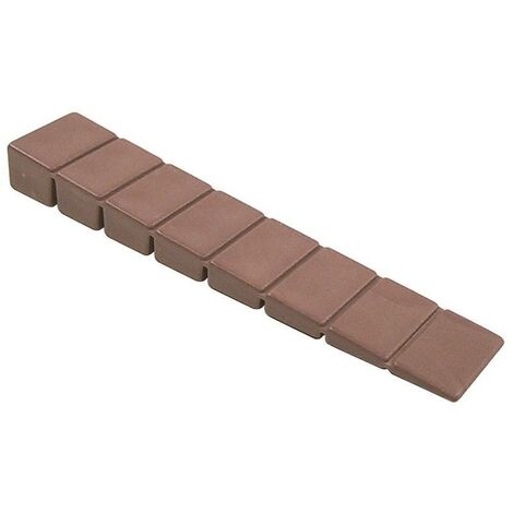 HERRAJES ALK cuña plástico ranurada marron p/calzar muebles , La cuña ranurada para calzar mueble es un accesorio cuya función es calzar o nivelar muebles. Permite estabilizar y