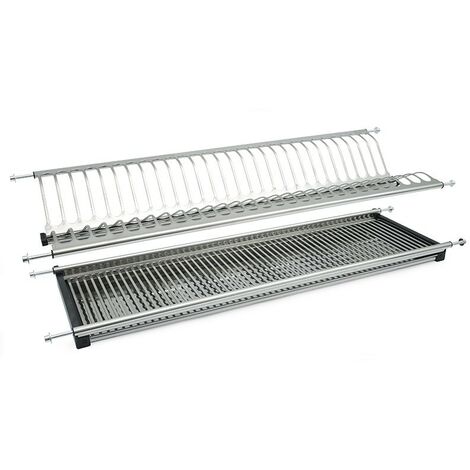 HERRAJES ALK escurreplatos/vasos eco eire m1000 inoxidable , Pivote de encaje al mueble de 10mm., con muelleIncluye bandeja recogeagua0Pivote de encaje al mueble de