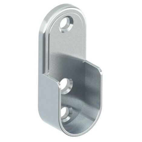 HERRAJES ALK megan soporte tubo ovalado 15mm. acabado gris ,   El Megan soporte de tubo ovalado para barra de armario de la marca ALK