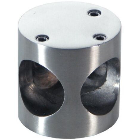 HERRAJES ALK nudo conector cabine 3p tubo 25mm inoxidable , 0UNIDADES