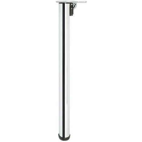 HERRAJES ALK pata mesa plegable ø50 h710 cromo mesa fija , Plega · Pata de mesa plegable ø50. Regulable.Altura regulable: min. 710mm - máx. 740mm. Se sirven por un