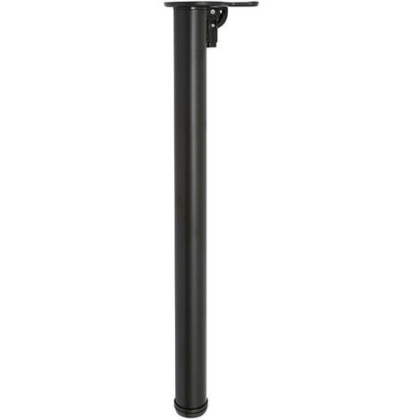 HERRAJES ALK pata mesa plegable ø50 h710 negro r9005 , Plega · Pata de mesa plegable ø50. Regulable.Altura regulable: min. 710mm - máx. 740mm. Se sirven por unidad