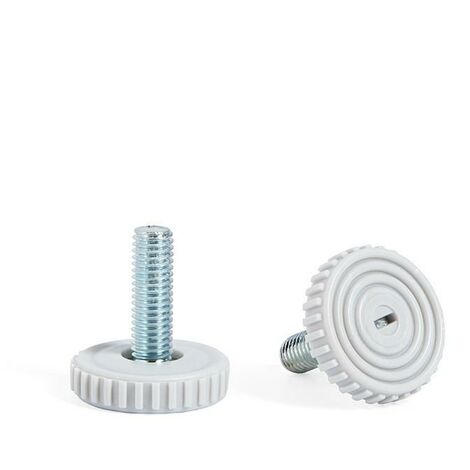 HERRAJES ALK pie nivelador rugo ø30 m8x24 plástico gris , 0UNIDADES
