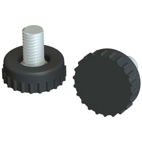 HERRAJES ALK pie nivelador tico d16 m6x8 negro , 0UNIDADES