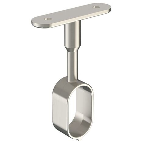 HERRAJES ALK soporte central tubo ovalado 30x15 acabado níquel