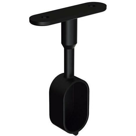 HERRAJES ALK soporte lateral tapado 30x15mm acabado negro , · Para tubo ovalado de 30x15mmEl soporte lateral para tubo de armario. Este soporte sirve para soportar los tu