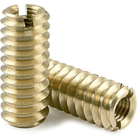 HERRAJES ALK tuerca nº2 sin cabeza d14 m8-35 laton , RASTER XL Tuerca embutir M8-35Material: latónAcabado:  naturalTuerca especial para patas de m