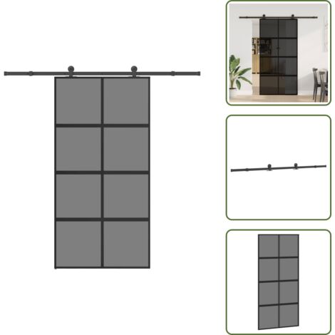 Herrajes - vidaXL Puerta corredera herrajes 102,5x205 cm vidrio templado aluminio - Montaje