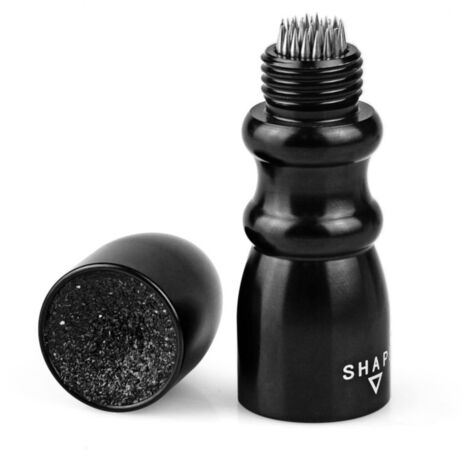 Herramienta 3 en 1 para puntas de taco de billar, acero inoxidable, lijado plano + redondo + con aguja, para puntas de 9-14 mm – Negro