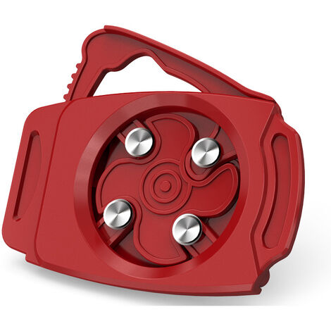 Herramienta de apertura de latas en topless, manual de seguridad portátil, abrelatas con función de bloqueo, sin borde afilado (rojo)