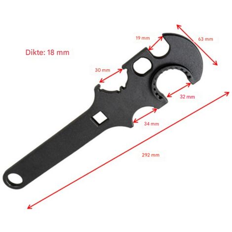 Herramienta de desmontaje de alta dureza, llave metálica grande, llave combinada multifuncional para desmontaje y apriete en exteriores, estructura de acero duradera.