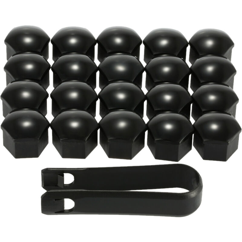 

Happyshop - Herramienta de extraccion de la tapa del perno de la cubierta de la tuerca de la rueda del coche de 20 piezas 17 mm para VW AUDI,negro