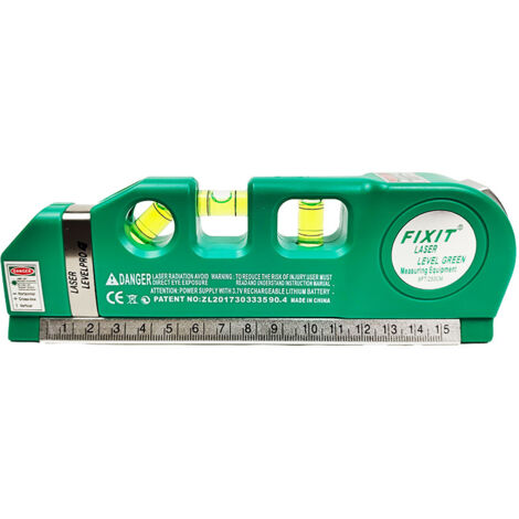 Herramienta de línea horizontal láser, kit de nivel láser multifuncional, con regla métrica