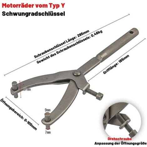 Herramienta de mantenimiento para motocicletas [tipo Y]  Llave ajustable para volante  Herramienta de bloqueo de embrague y alternador  Material de hierro de alta calidad