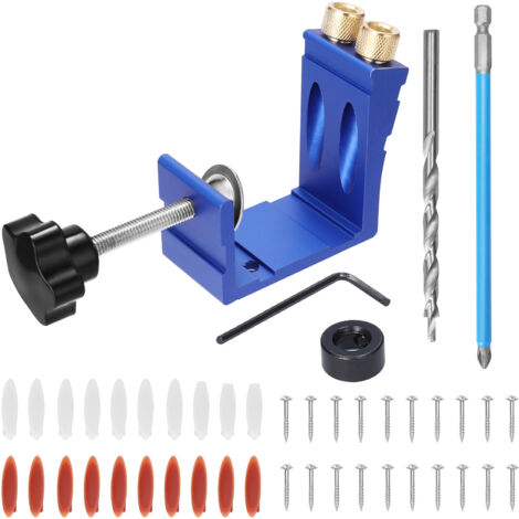 Herramienta de perforación angular para carpintería (15°): posicionador de perforación inclinado, abridor de agujeros, localizador de perforación, fabricación de accesorios para muebles.