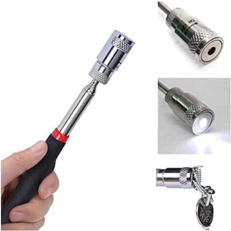 Herramienta de recogida magnética con LED para recoger tuercas y pernos Herramienta de recogida magnética con imán telescópico