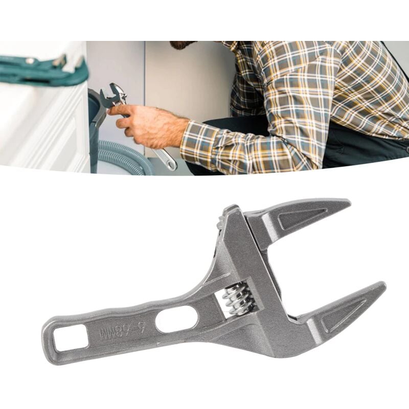 Herramienta de reparación de tuberías de baño de aluminio de 6-68 mm, llave de extremo abierto grande