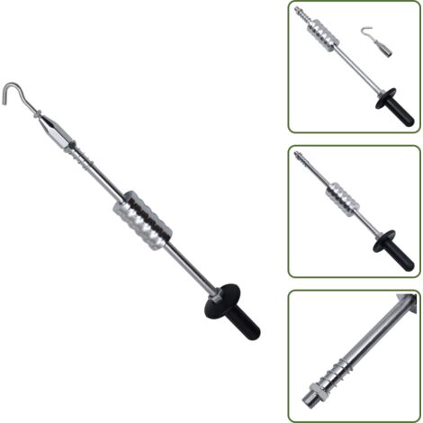 Herramienta de reparación - vidaXL Martillo de inercia con gancho acero al carbono 63 cm - Gancho de acero al carbono