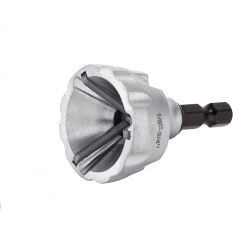 Herramienta externa para desbarbar y biselar, broca de vástago hexagonal de liberación rápida, durabilidad y filo de corte mejorados, compatible con diámetros de 3,2 a 19 mm.