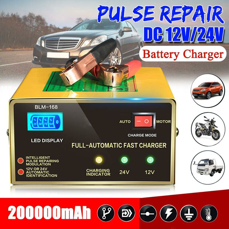 

Herramienta inteligente de plomo ácido LCD para reparación de pulso de coche de 12 V / 24 V, enchufe de la UE (enchufe de la UE)